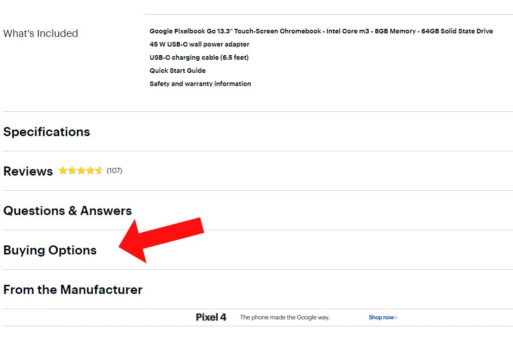 Lista de pagini Best Buy pentru Google Pixelbook Go