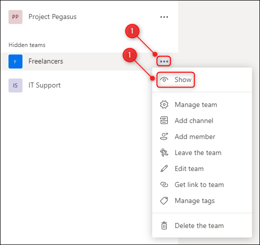 "Spectacol" din meniul Echipă.
