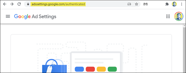 pagina de setări a anunțului google