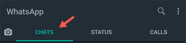 Accesați fila chat-uri de pe WhatsApp