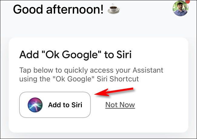 Atingeți "Adăugați la Siri"