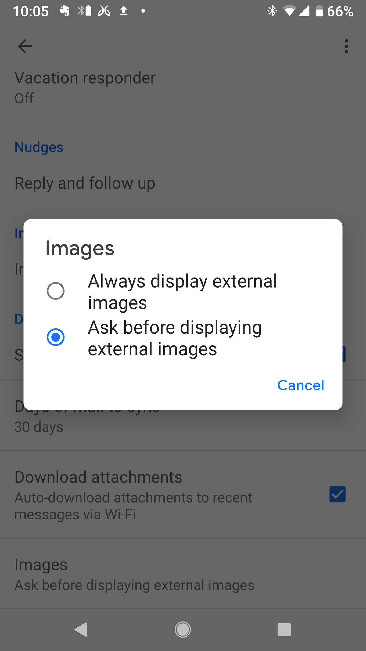 Dezactivați încărcarea automată a imaginii în Android Gmail: 