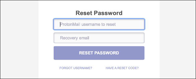 ProtonMail Recovery Email și nume de utilizator