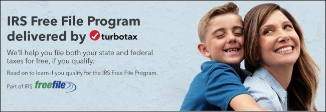 Bannerul de fișiere TurboTax IRS Free.