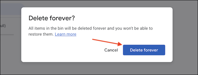 Clic "Sterge pentru totdeauna" pentru a confirma acțiunea.