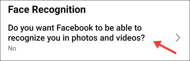 Editați setarea Recunoaștere facială în aplicația Facebook
