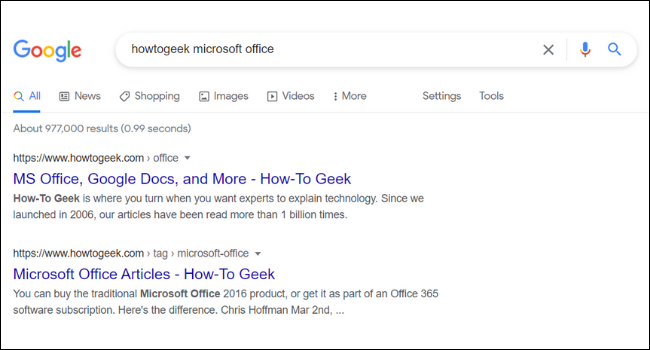 Căutare Google HowToGeek