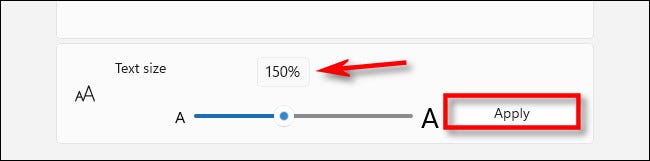 După ce ați setat dimensiunea textului dorit, faceți clic pe "Aplica."