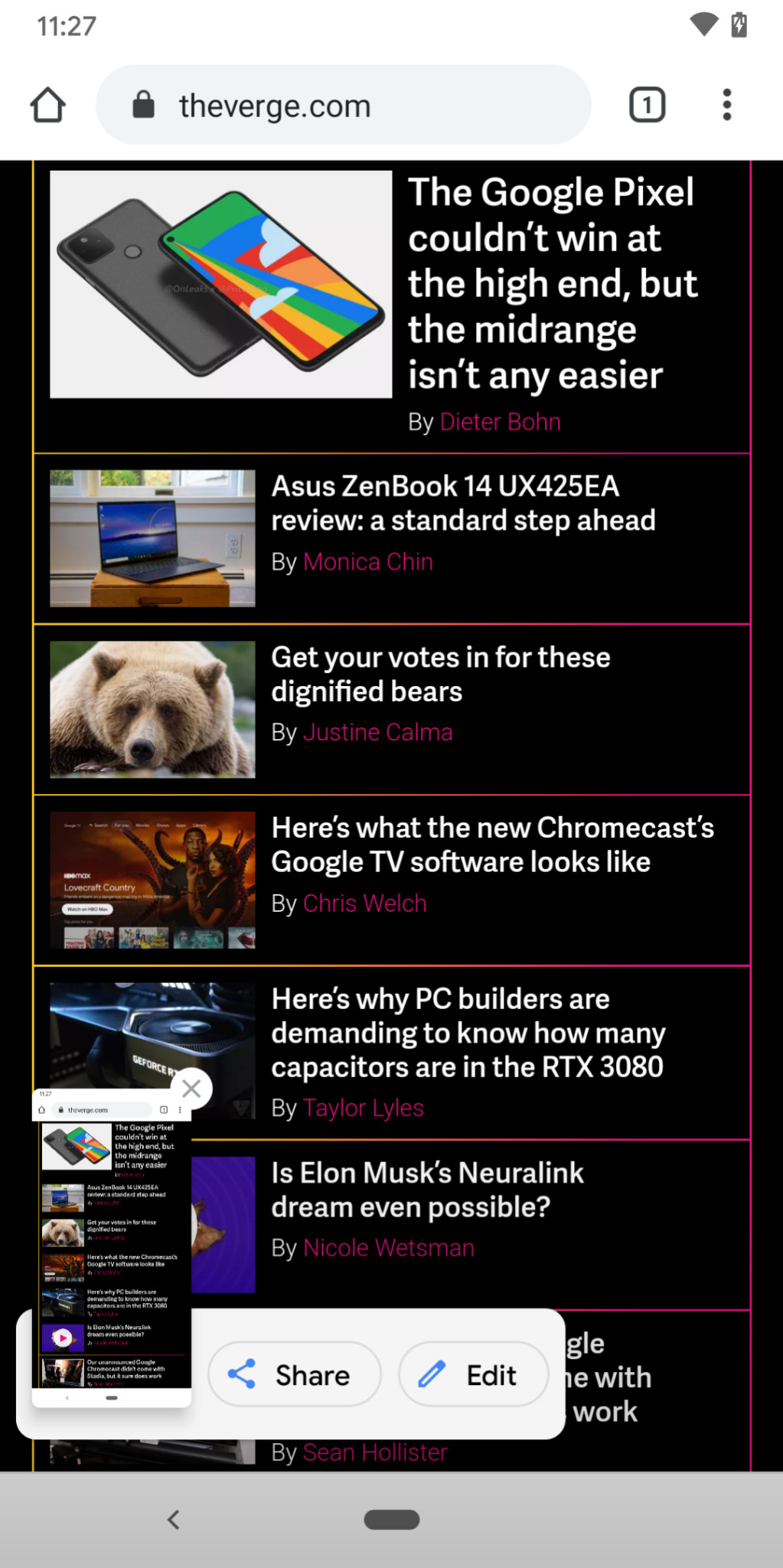 Atingeți miniatura capturii de ecran pentru ao edita sau a o partaja.