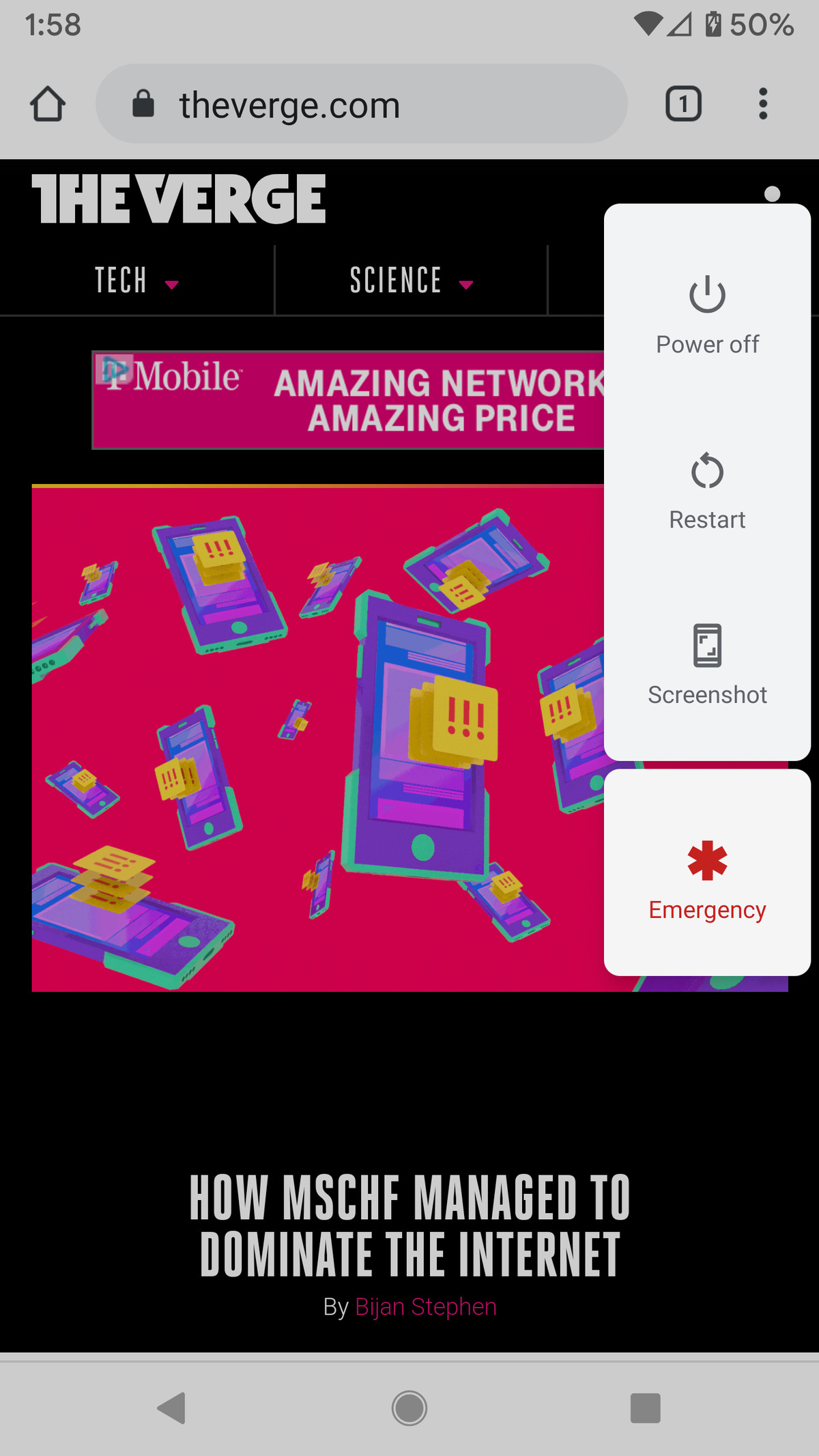 Țineți apăsat butonul de alimentare și atingeți „Captură de ecran”.