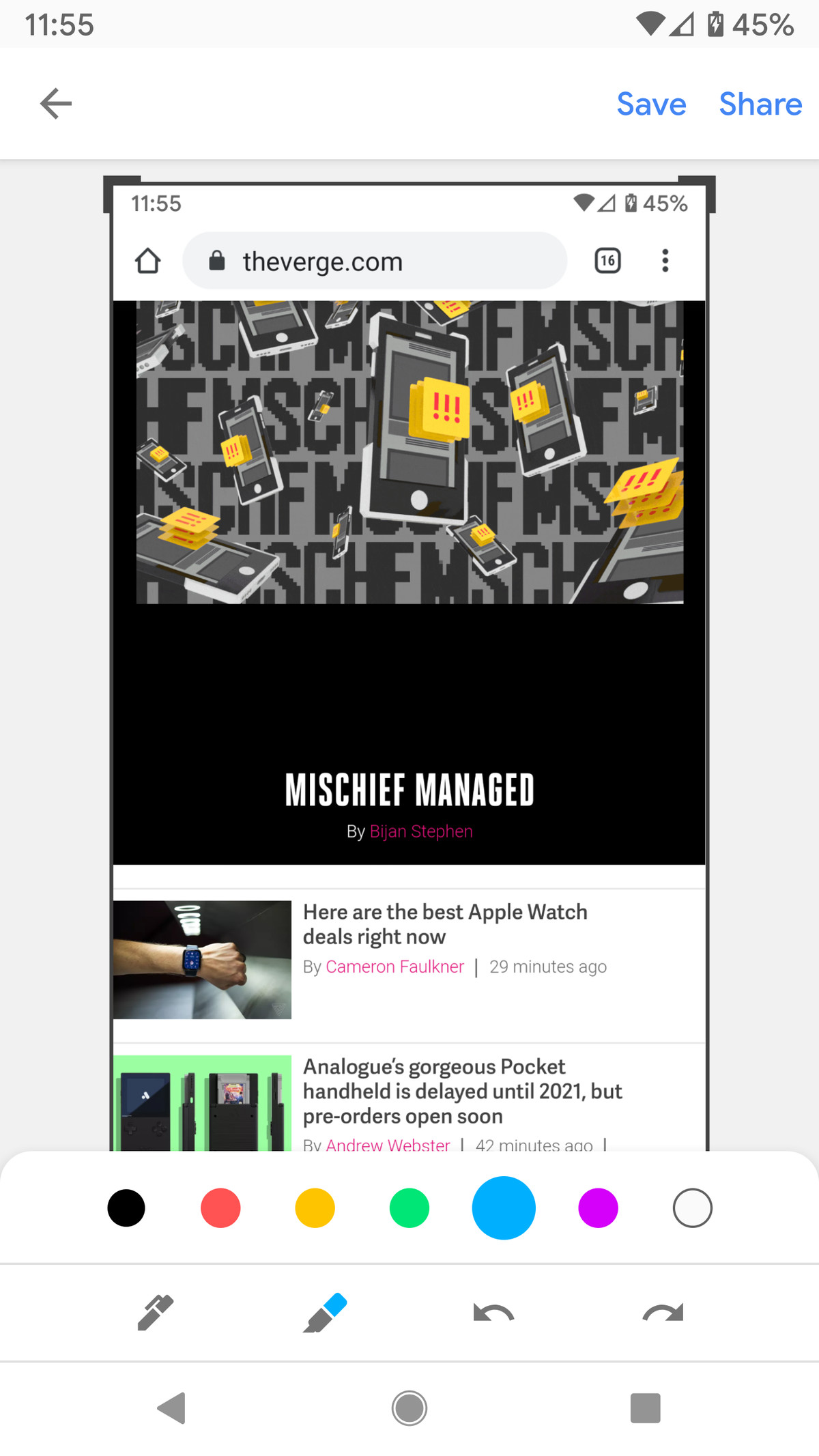 Android vă permite să editați fotografii de bază.