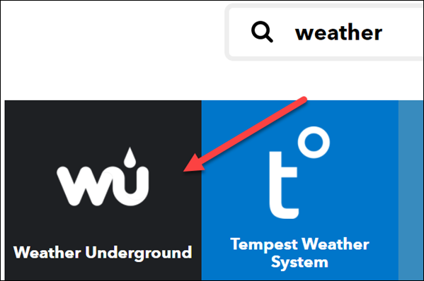Selectați "Weather Underground."