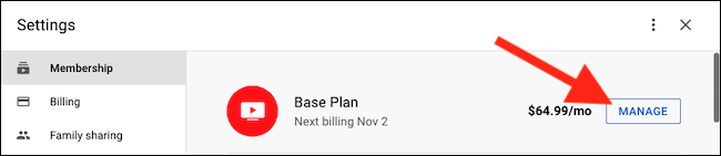 Apasă pe "Administra" butonul de lângă listarea Planului de bază
