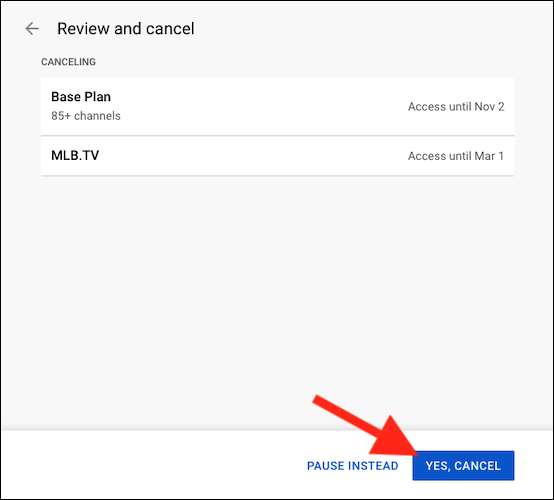 Apasă pe "Da, Anulați" buton