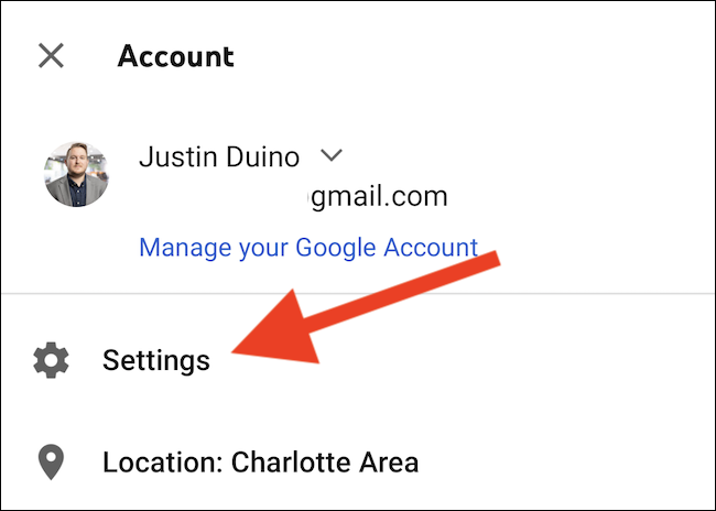 Selectează "Setări" opțiune