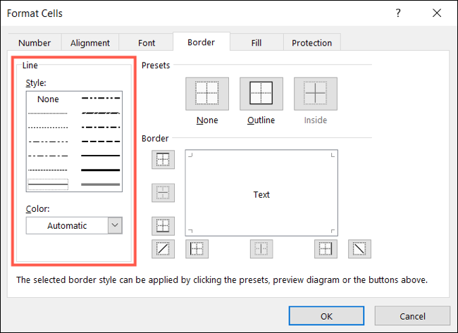 Alegeți un stil de linie și o culoare