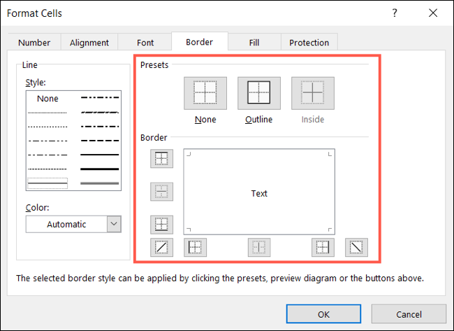 Alegeți o linie prestabilită sau de margine