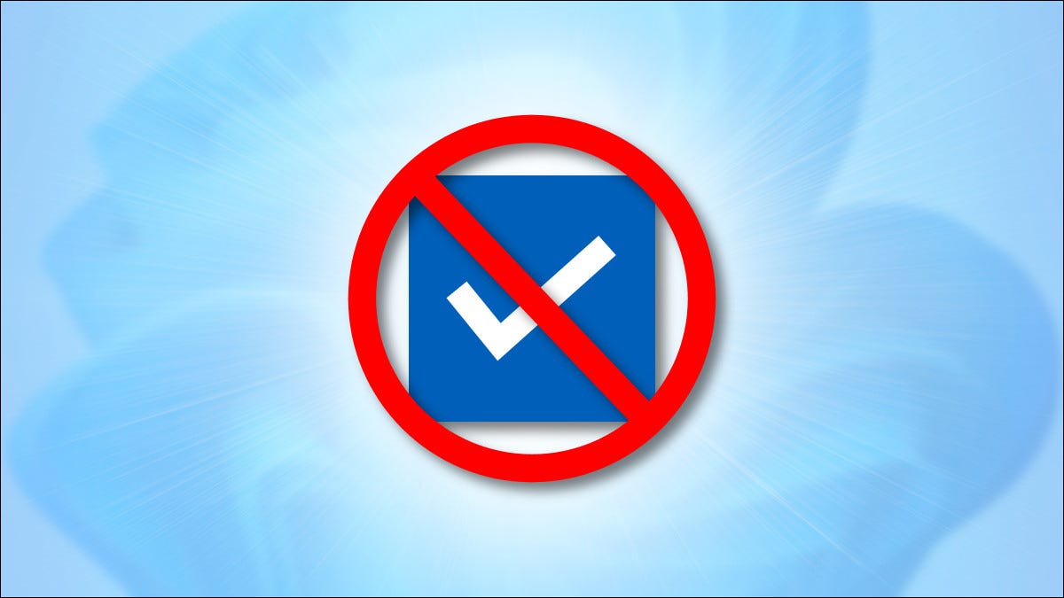 O bifă de verificare Windows tăiată