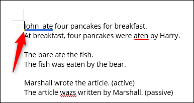 Plasați cursorul în partea de sus a documentului Word.