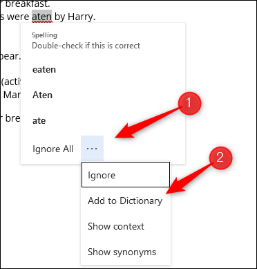 Adăugați ortografia în dicționar.