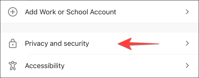 Selectați "Confidențialitate și securitate."