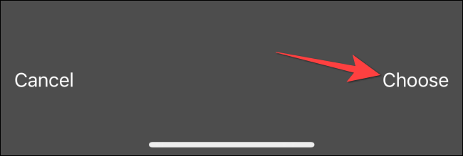 Selectați "Alege" din colțul din dreapta jos.